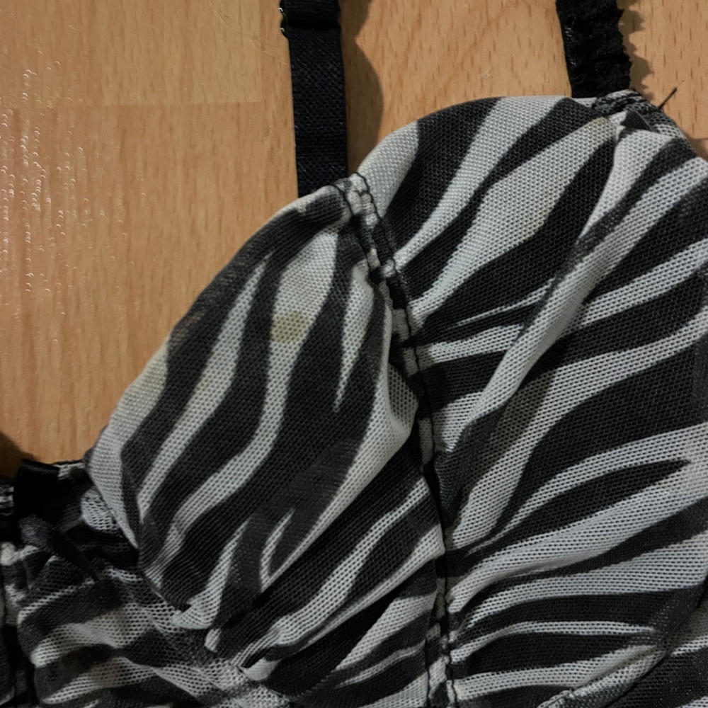 Forever 21 Zebra Print Bustier Top - Black and White - Picture 3 of 4